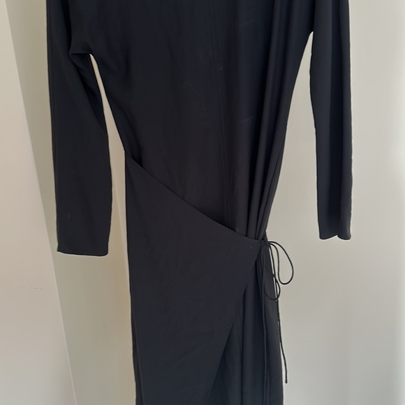 Vince Button Back Dress Long Sleeve Black XS - Picture 4 of 6